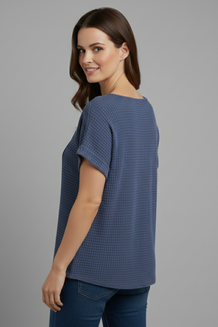 Women’s T-Shirt with Lace Inserts and Round Neckline