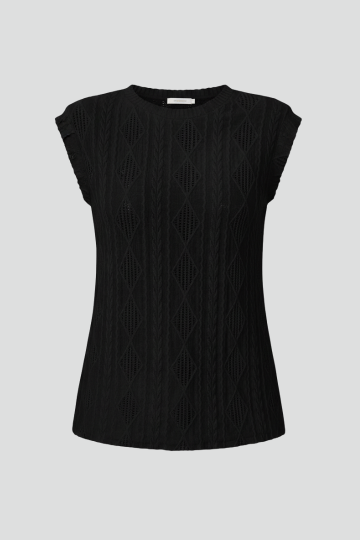 Women’s T-Shirt with Round Neckline and Jacquard Surface