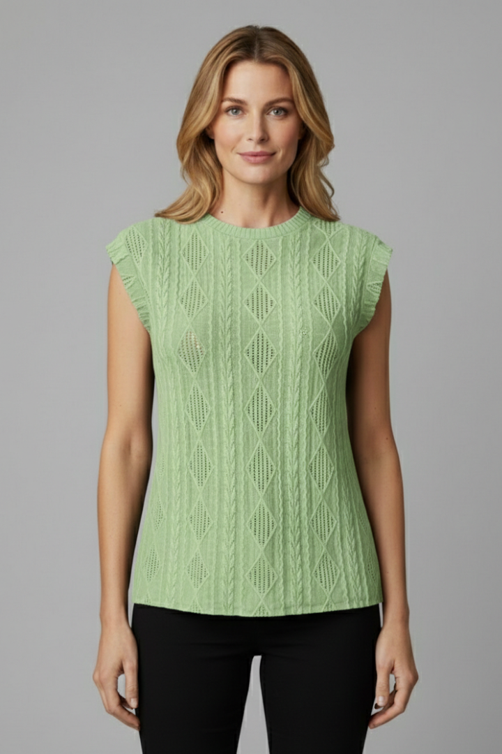 Women’s T-Shirt with Round Neckline and Jacquard Surface