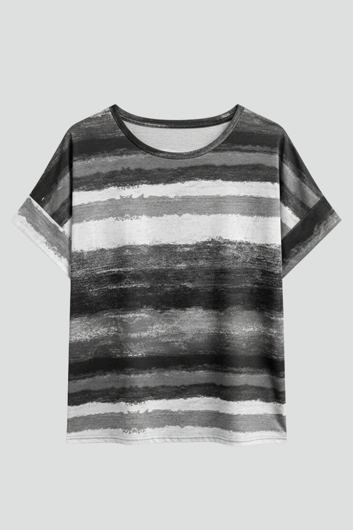 Women’s T-Shirt with Round Neckline and Printed Surface