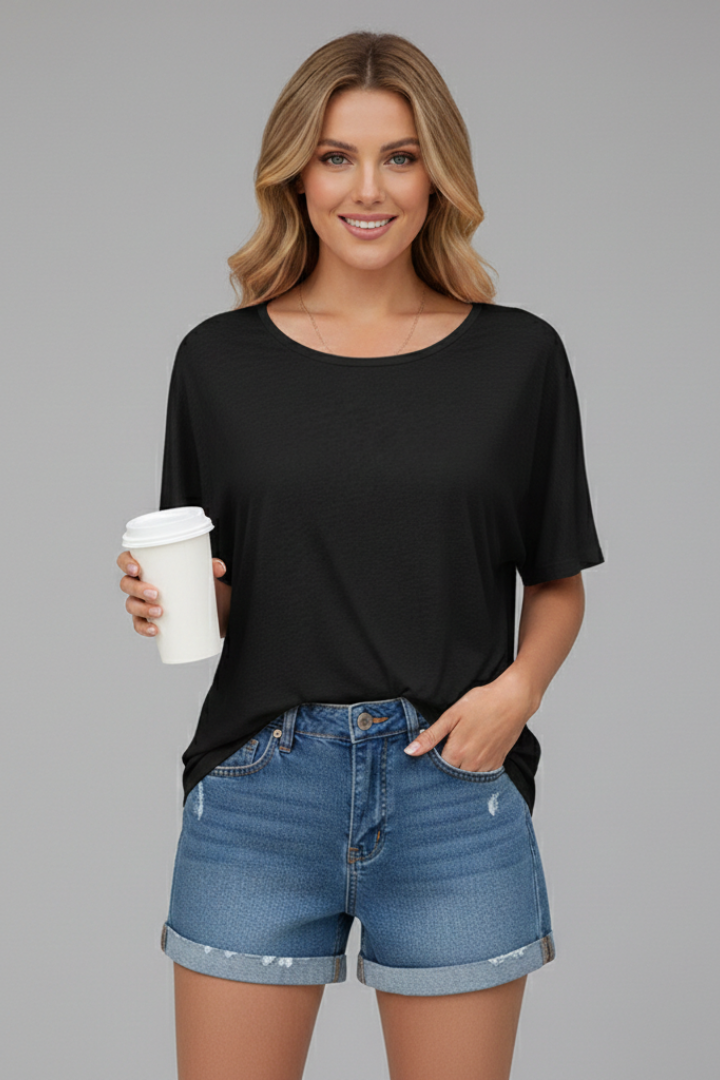 Women’s T-Shirt with Round Neckline and Short Sleeves