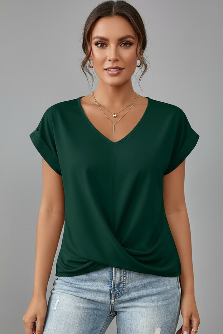 Women’s T-Shirt with V Neckline and Short Sleeves