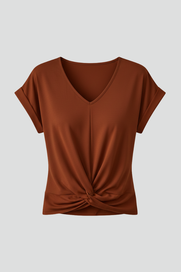 Women’s T-Shirt with V Neckline and Short Sleeves