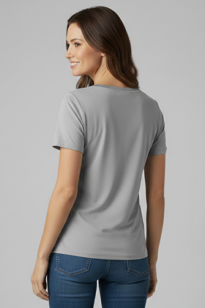 Women’s T-Shirt with V Neckline and Short Sleeves