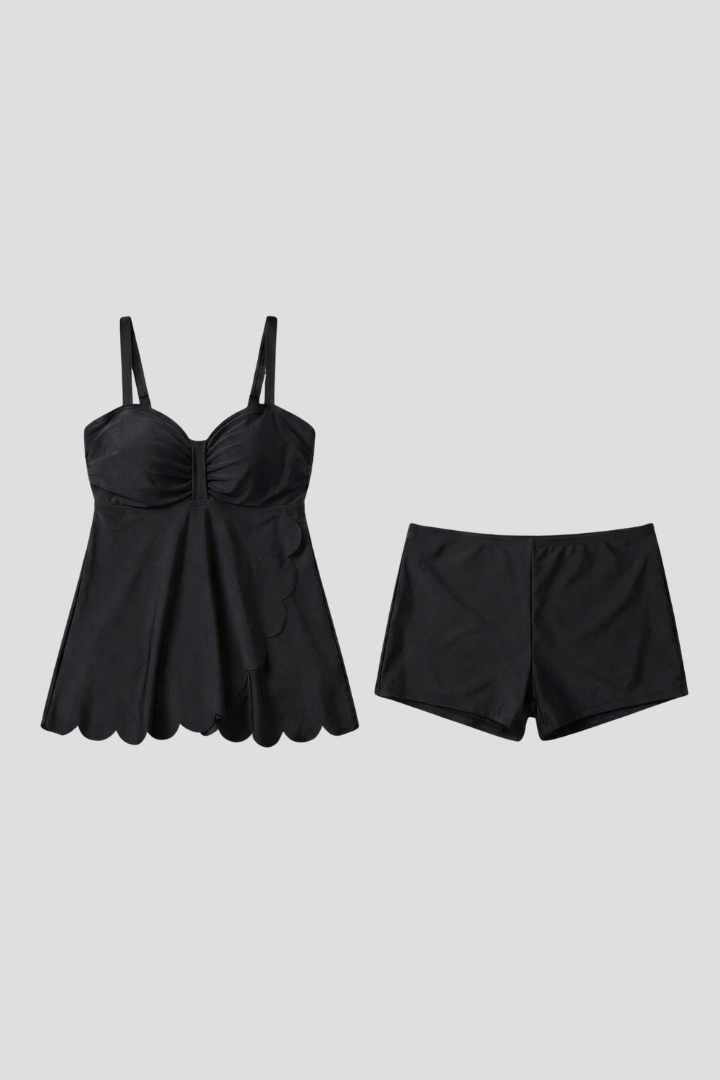 Women’s Tankini Set with Sweetheart Neck and Shorts