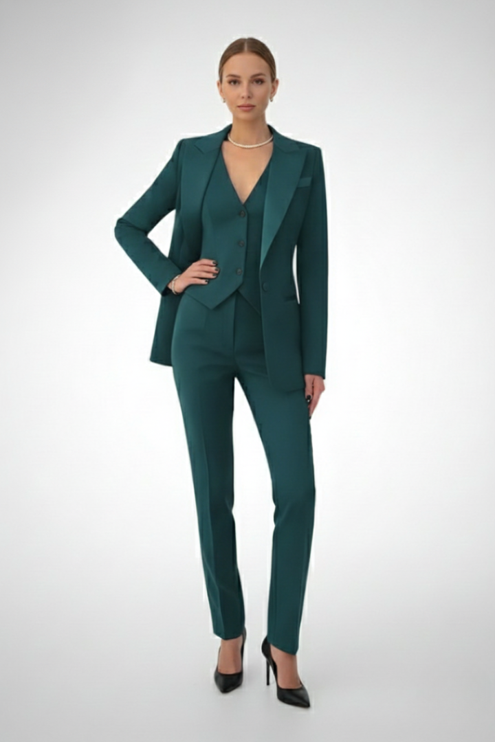 Women’s Three-Piece Suit with Blazer and Waistcoat