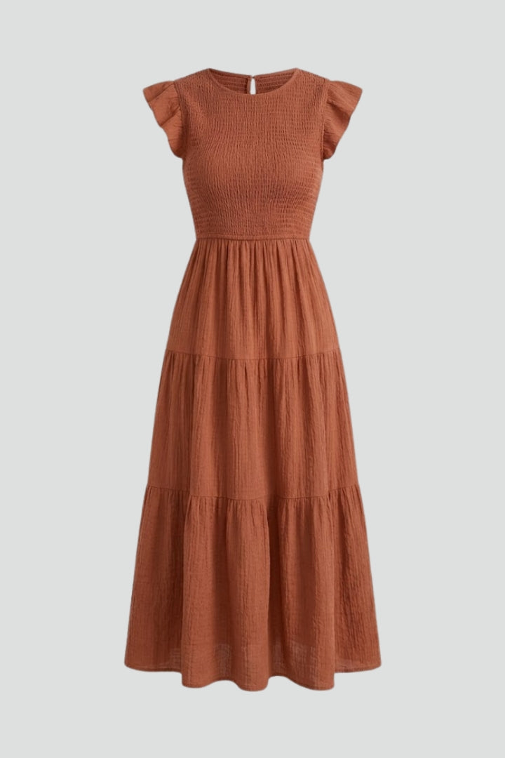 Women’s Tiered Off Shoulder Dress with Long Sleeves