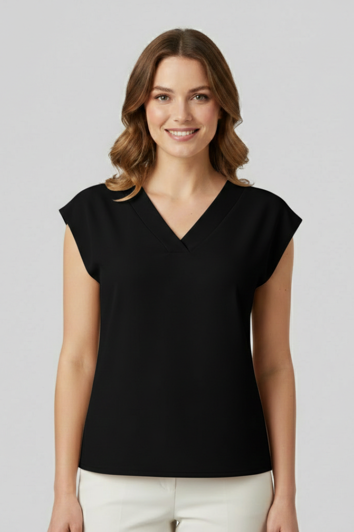 Women’s Top with V Neckline and Sleeveless Cut