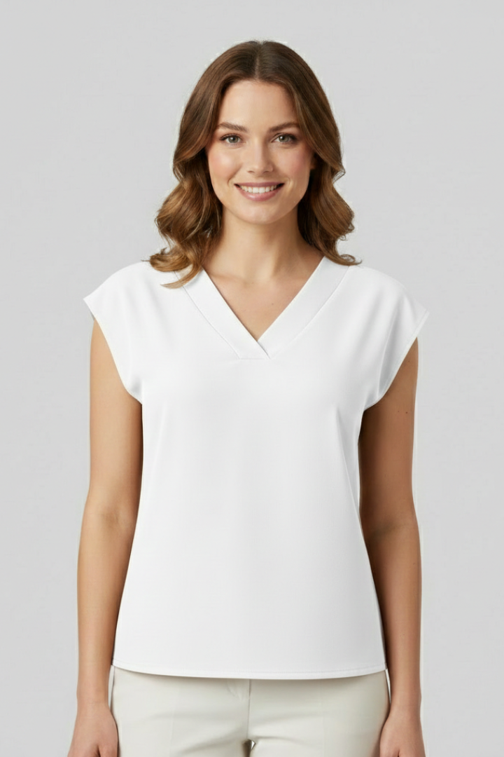 Women’s Top with V Neckline and Sleeveless Cut