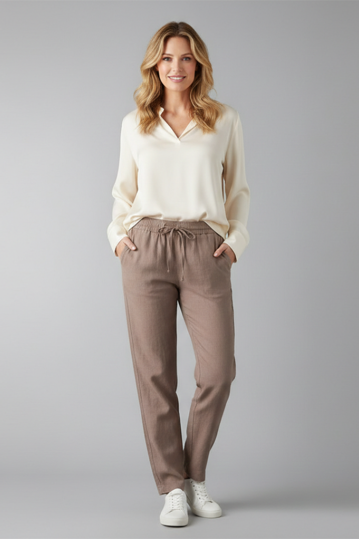 Women’s Trousers with Elastic Waist and Side Pockets