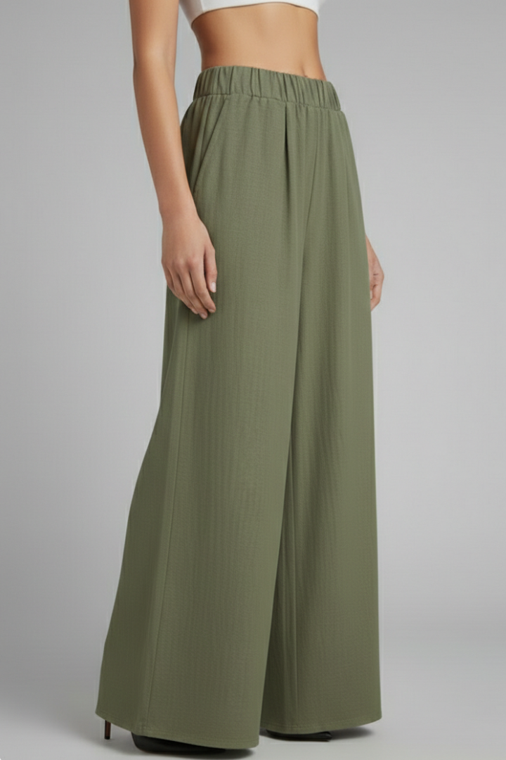 Women’s Trousers with Elastic Waist and Side Pockets