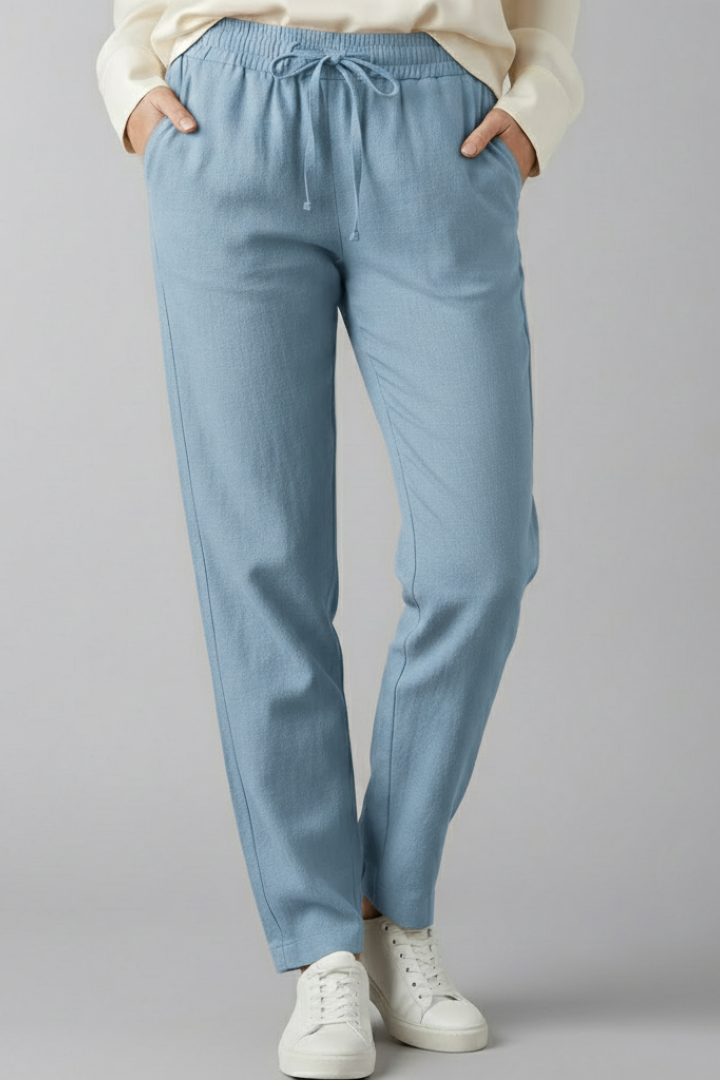 Women’s Trousers with Elastic Waist and Side Pockets