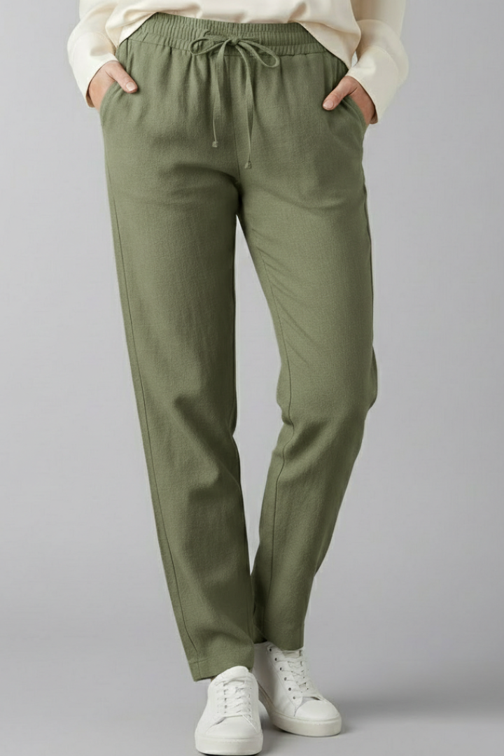 Women’s Trousers with Elastic Waist and Side Pockets