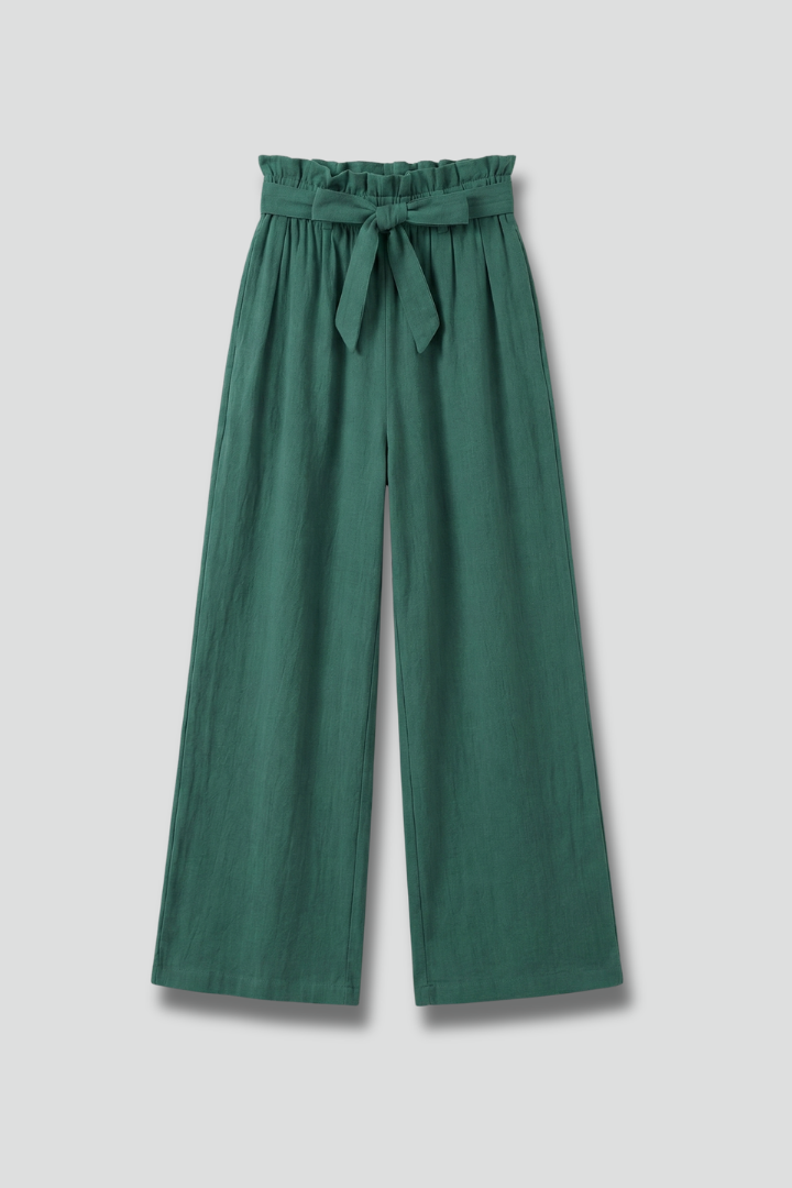 Women’s Trousers with Elastic Waist and Tie Belt