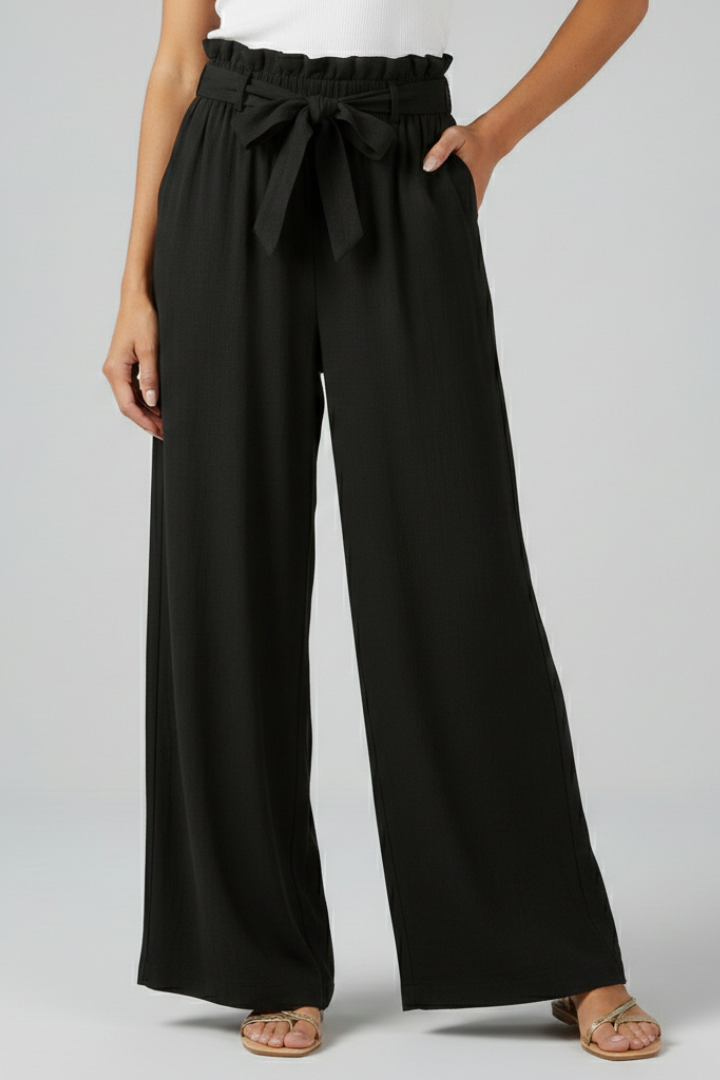 Women’s Trousers with Elastic Waist and Tie Belt