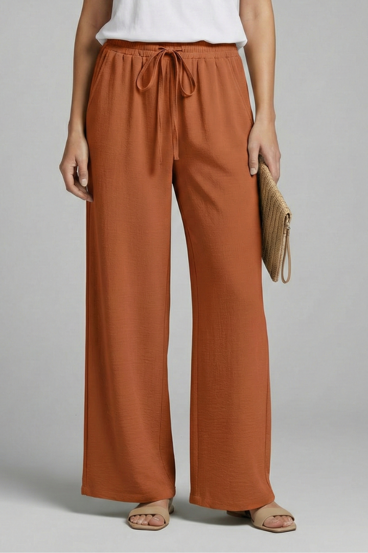 Women’s Trousers with Elastic Waist and Wide Legs