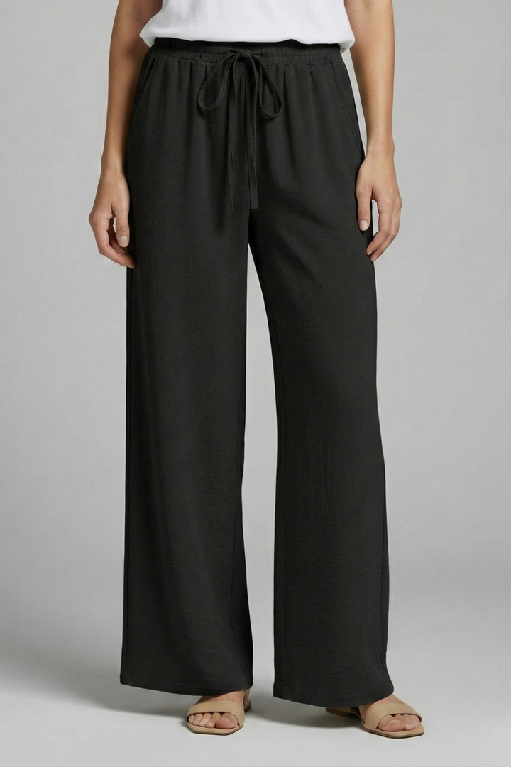 Women’s Trousers with Elastic Waist and Wide Legs