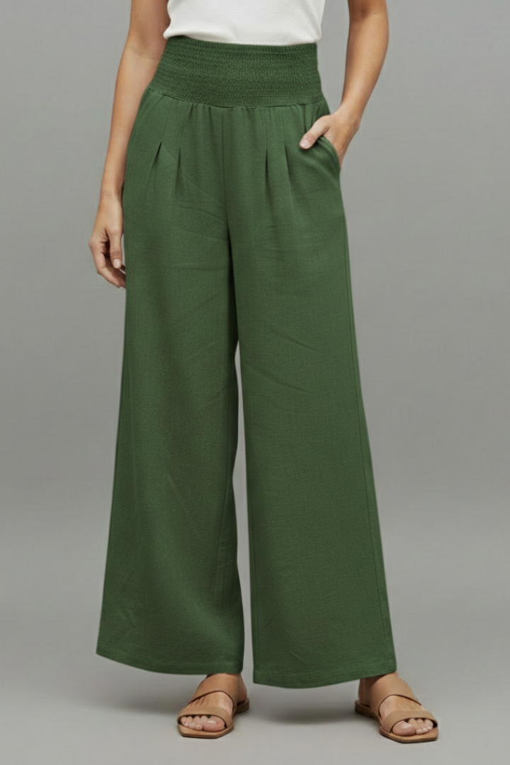 Women’s Trousers with Elastic Waist and Wide Legs