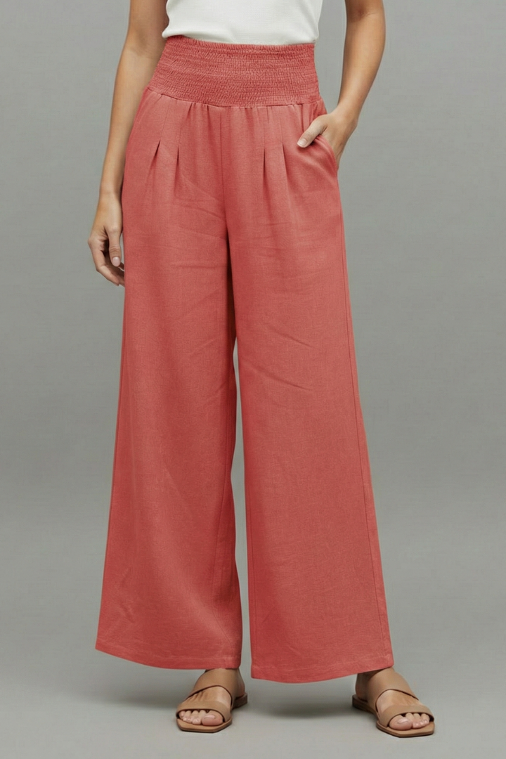 Women’s Trousers with Elastic Waist and Wide Legs