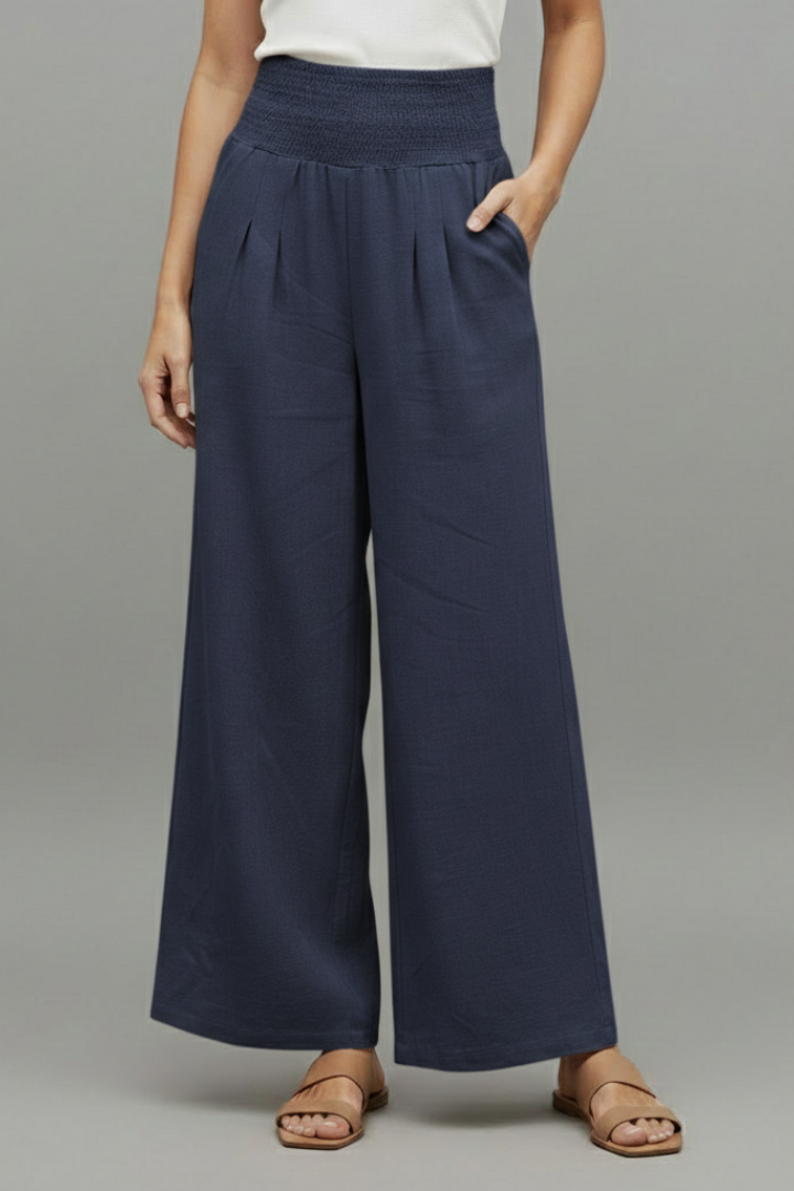 Women’s Trousers with Elastic Waist and Wide Legs