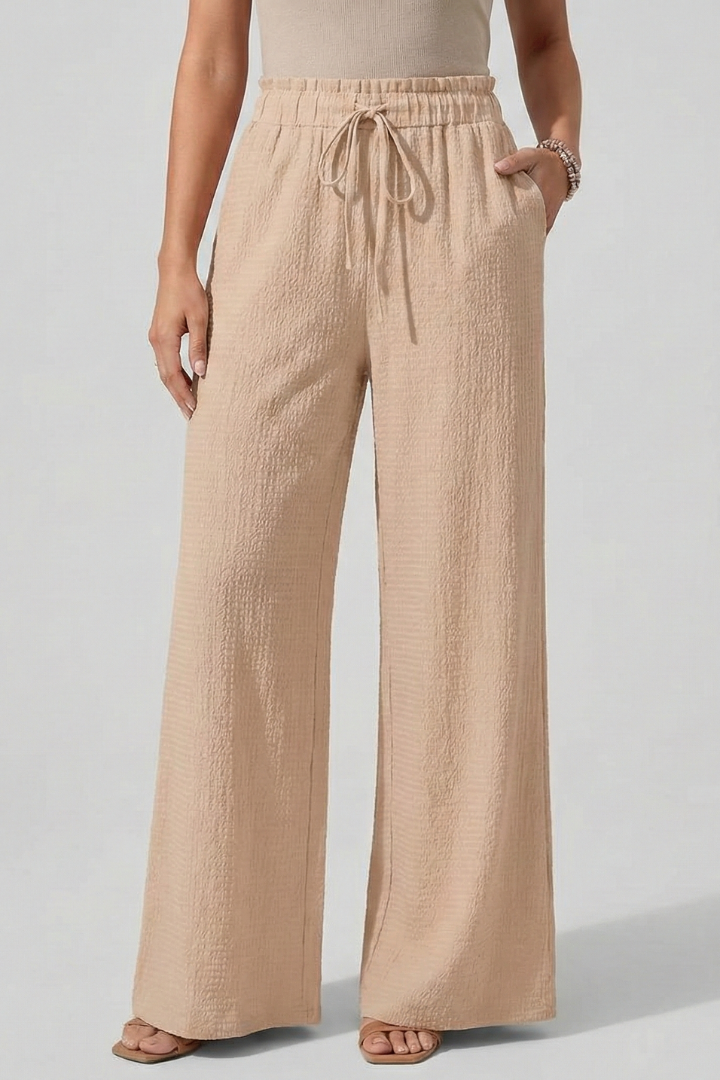 Women’s Trousers with Elastic Waist and Wide Legs