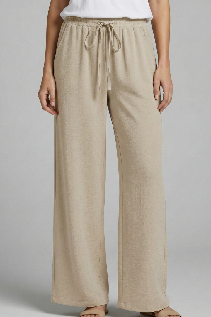 Women’s Trousers with Elastic Waist and Wide Legs