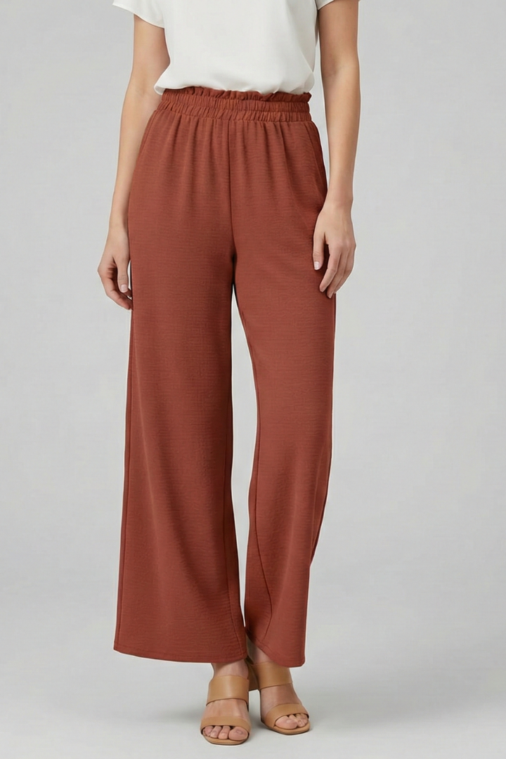 Women’s Trousers with Elastic Waistband and Wide Legs