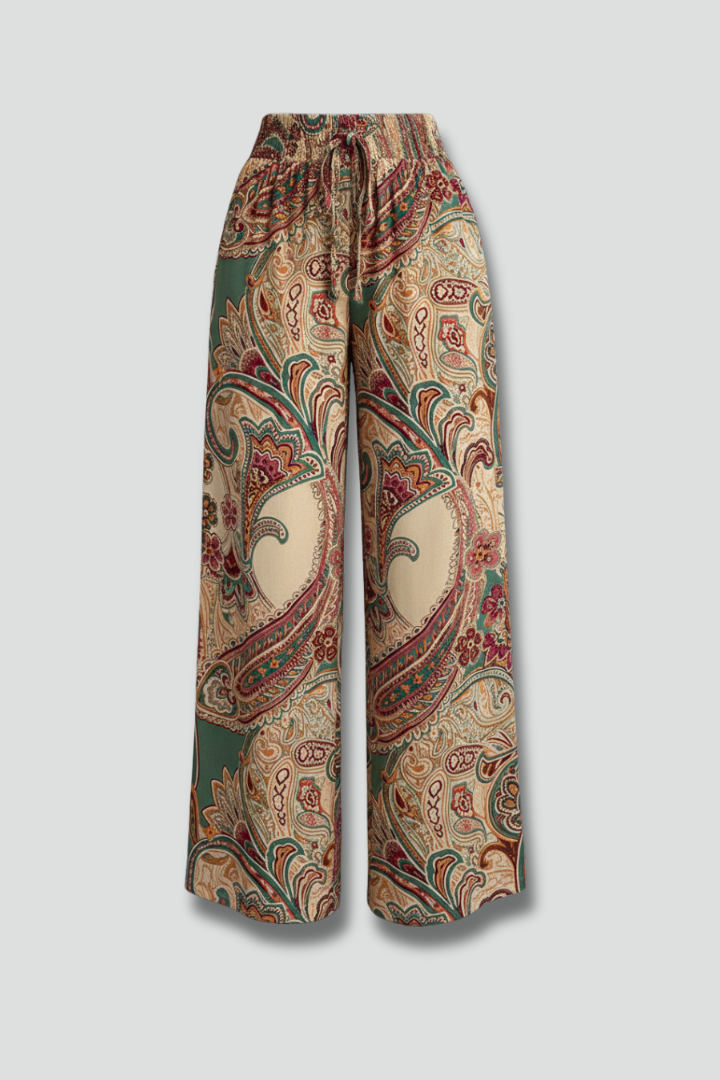 Women’s Trousers with Elastic Waistband and Wide Legs