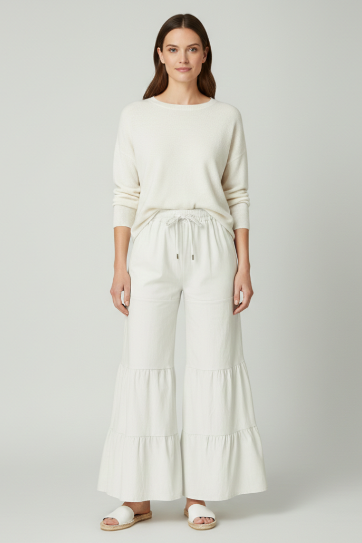 Women’s Trousers with Elastic Waistband and Wide Legs