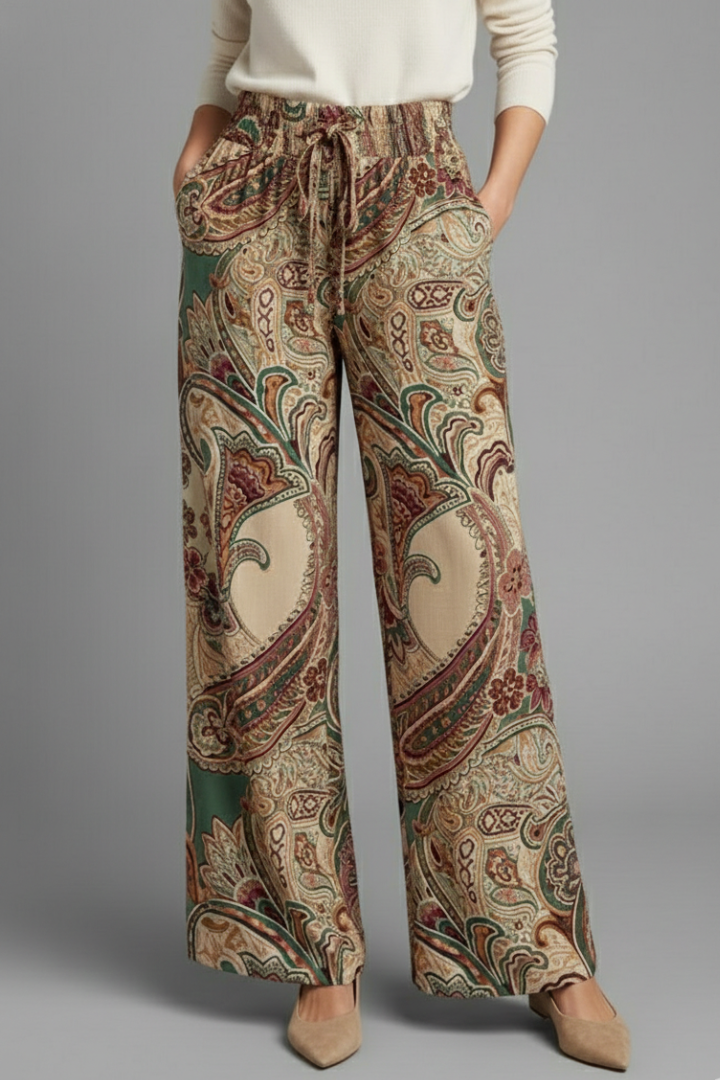 Women’s Trousers with Elastic Waistband and Wide Legs