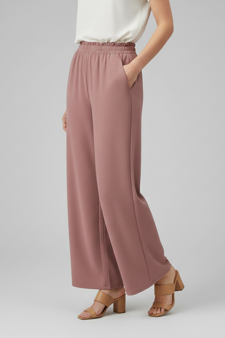 Women’s Trousers with Elastic Waistband and Wide Legs