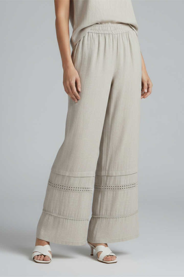 Women’s Trousers with Elastic Waistband and Wide Legs