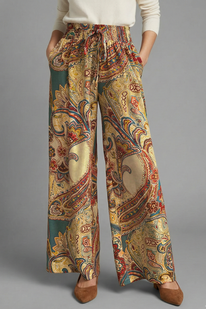 Women’s Trousers with Elastic Waistband and Wide Legs