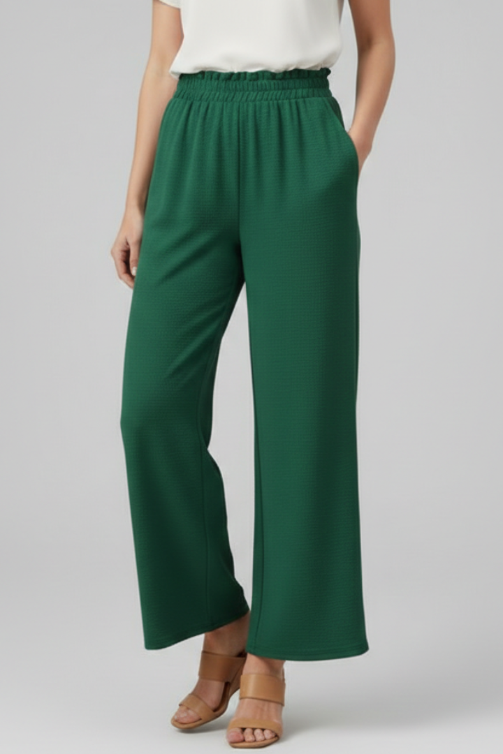 Women’s Trousers with Elastic Waistband and Wide Legs