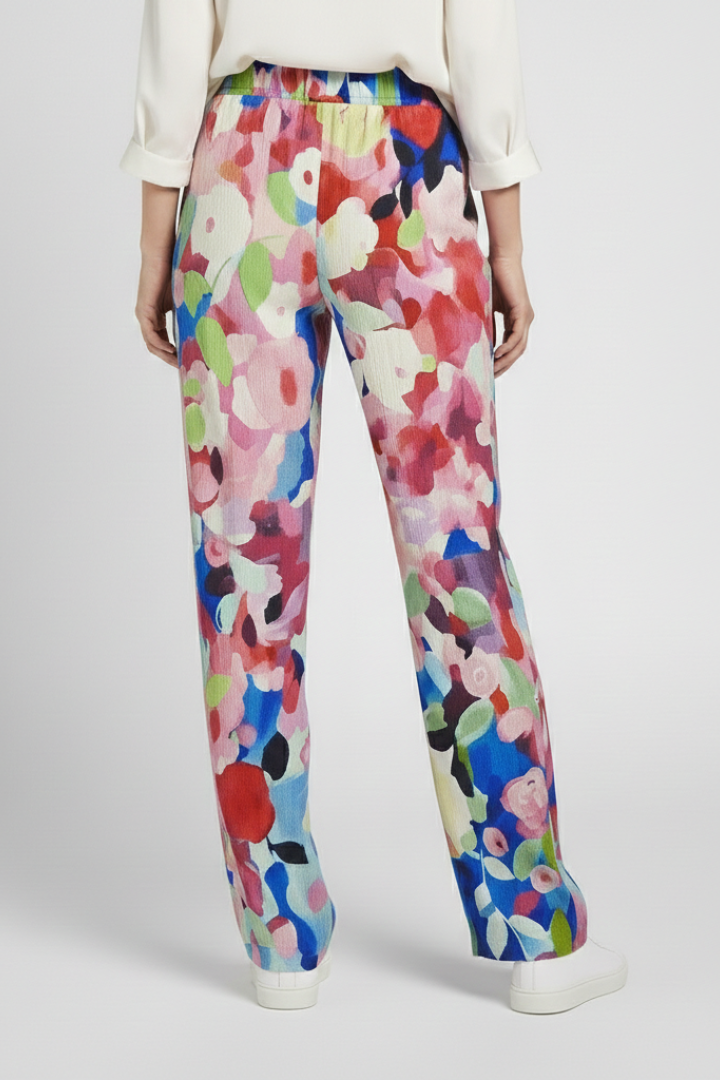 Women’s Trousers with Floral Print and Side Pockets
