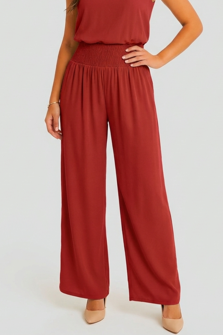 Women’s Trousers with High Waist and Wide Legs