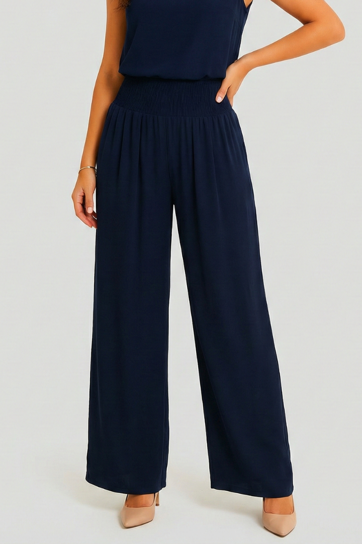 Women’s Trousers with High Waist and Wide Legs