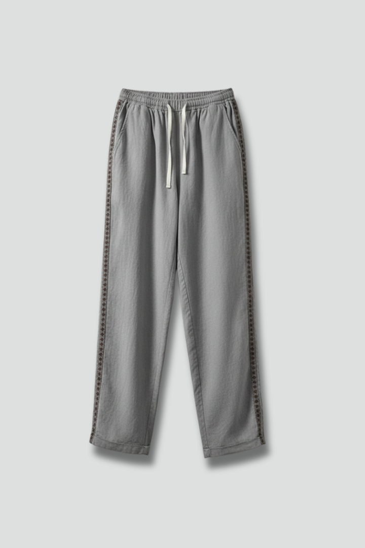 Women’s Trousers with Side Buttons and Straight Legs