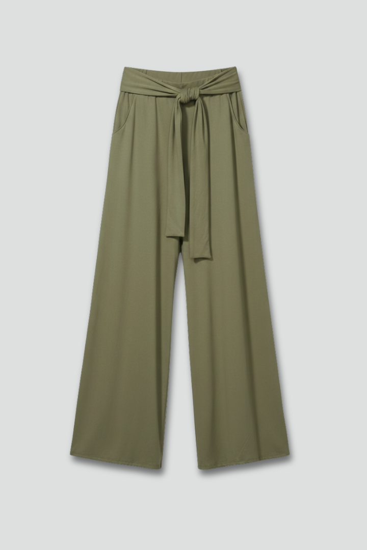 Women’s Trousers with Tie Waist and Wide Legs
