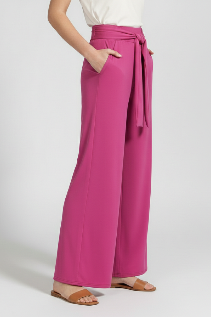 Women’s Trousers with Tie Waist and Wide Legs