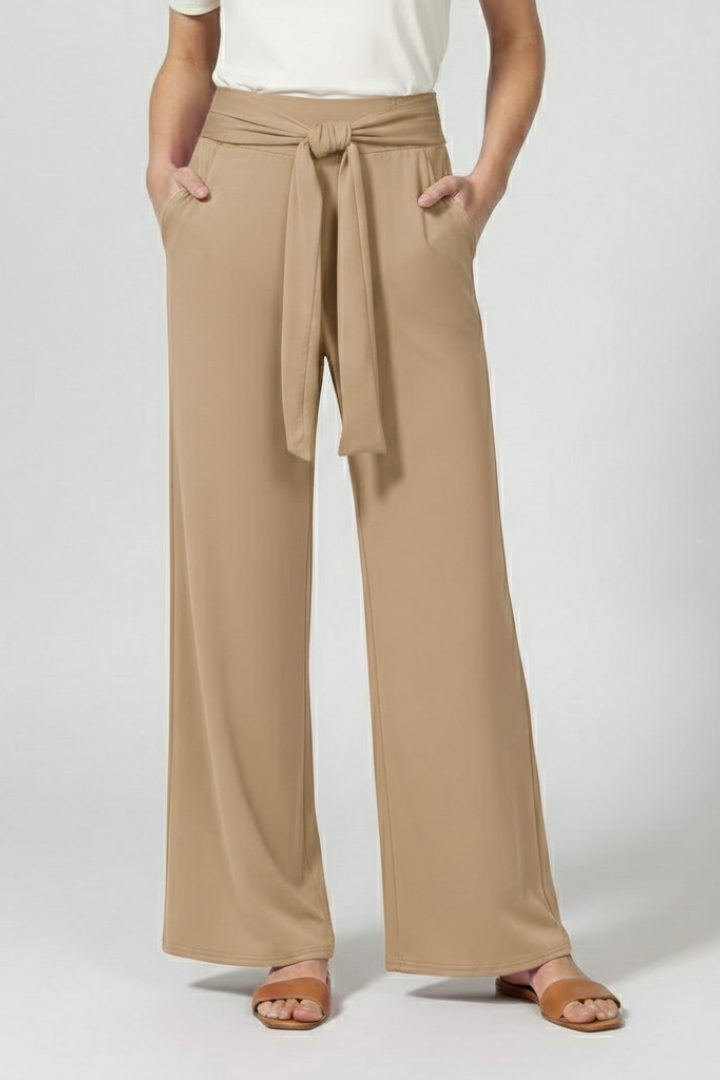 Women’s Trousers with Tie Waist and Wide Legs