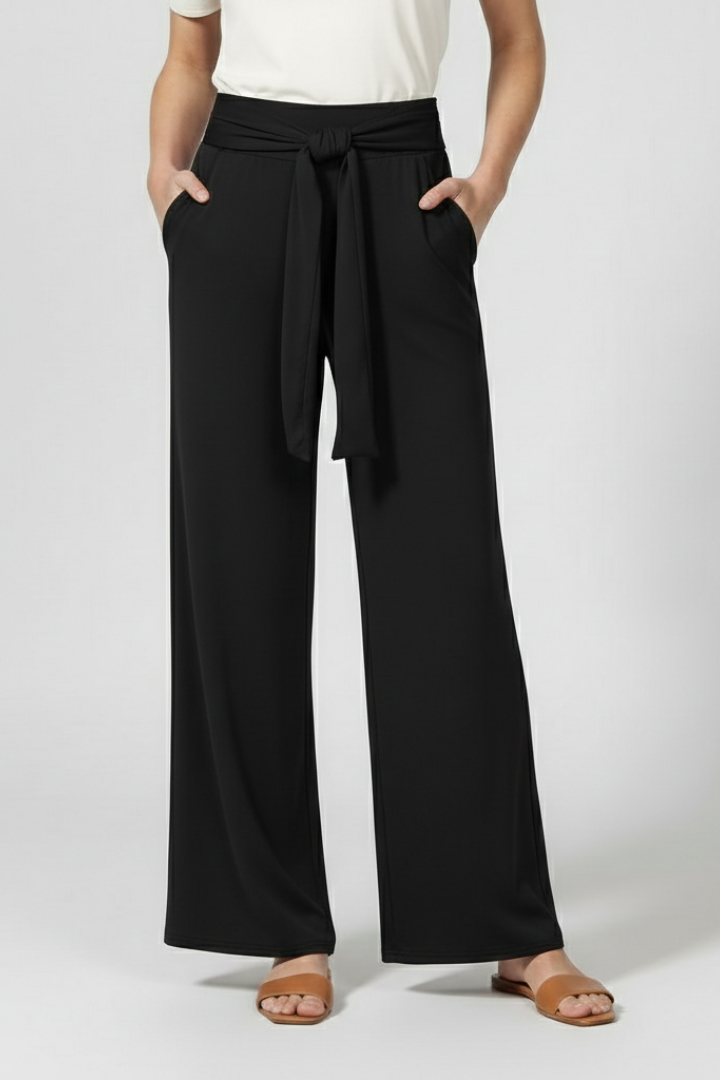 Women’s Trousers with Tie Waist and Wide Legs