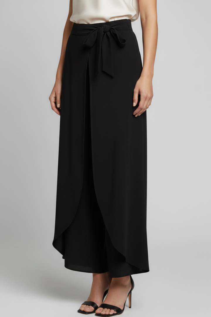 Women’s Trousers with Tie Waist and Wide Legs