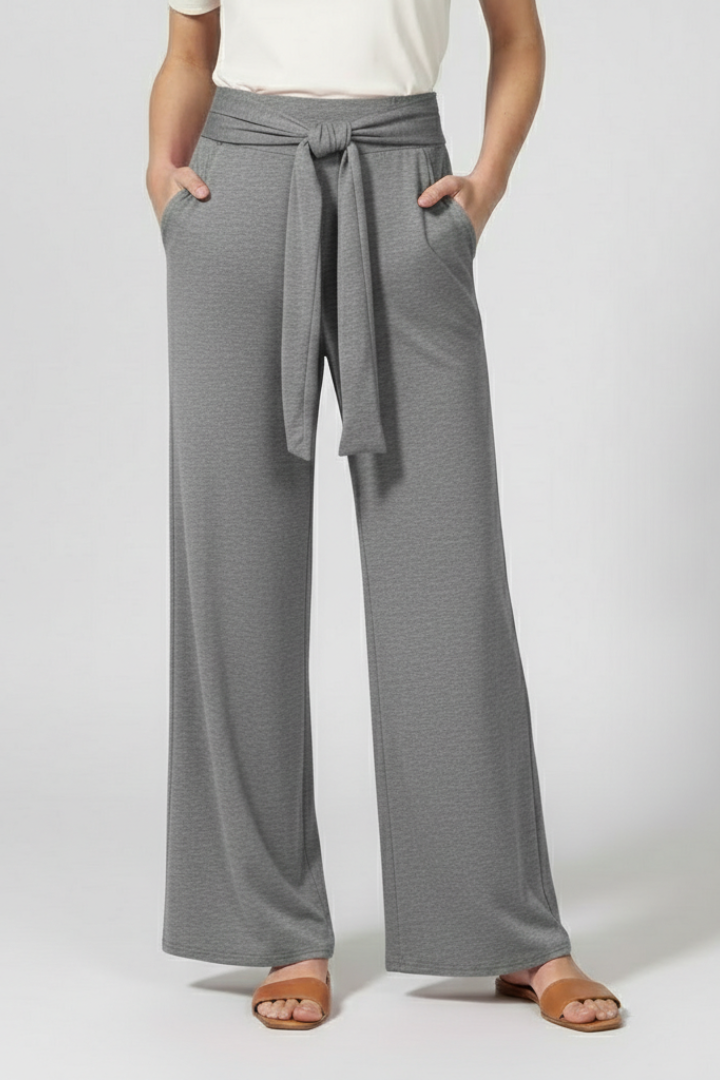 Women’s Trousers with Tie Waist and Wide Legs