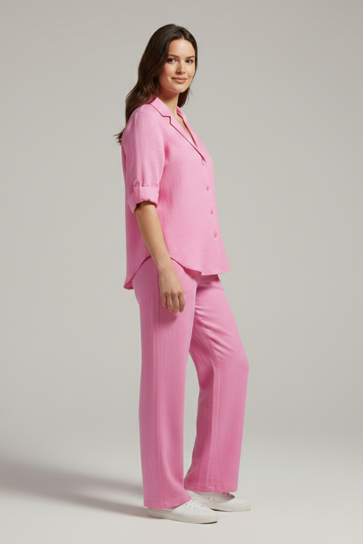 Women’s Two Piece Set with Button Fastening and Elasticated Waist