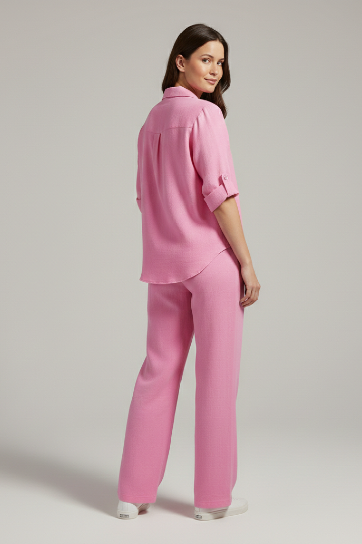 Women’s Two Piece Set with Button Fastening and Elasticated Waist