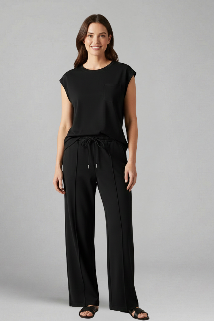 Women’s Two Piece Set with Cap Sleeves and Drawstring Waist