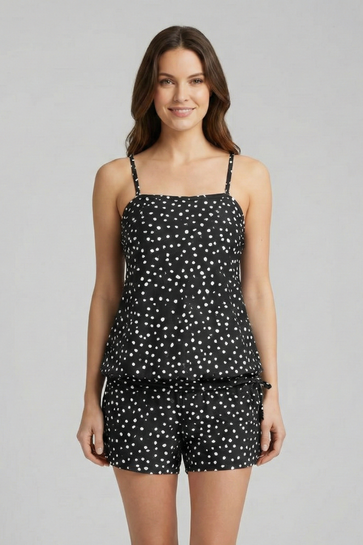 Women’s Two Piece Set with Spaghetti Straps and Drawstring Shorts