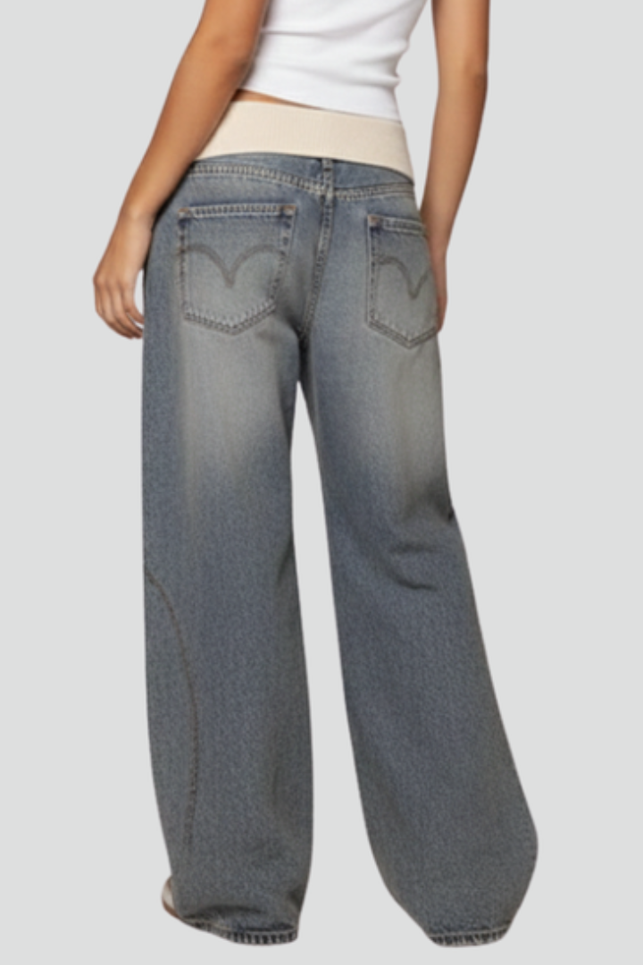 Baggy Wide-Leg Denim Trousers
