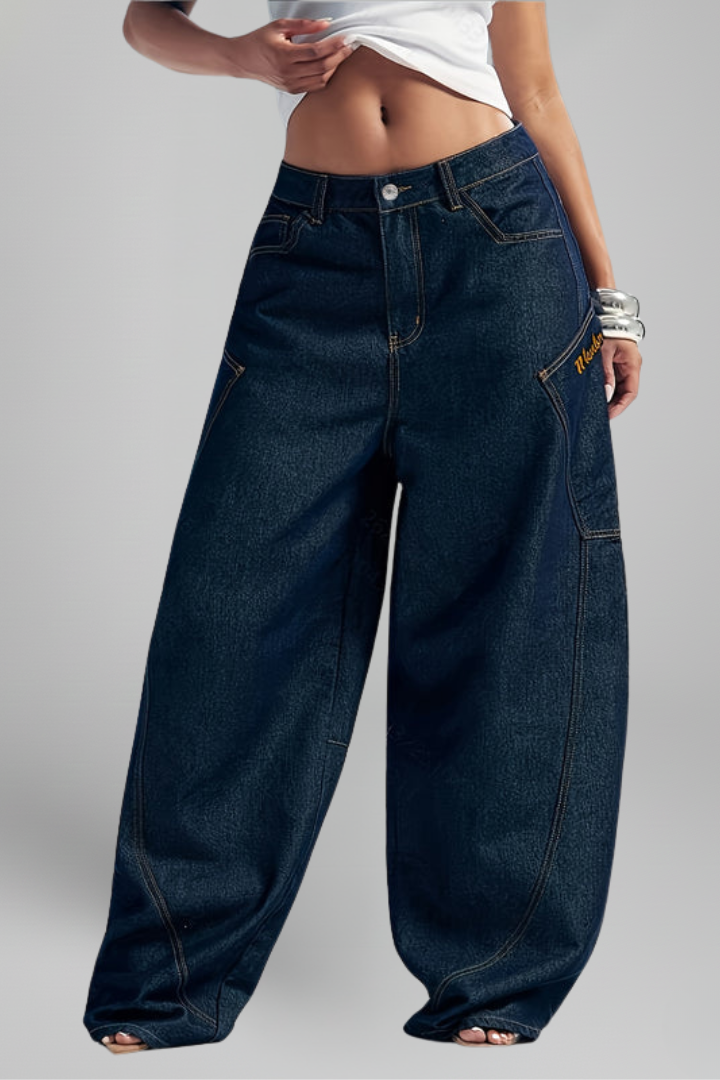 Women’s Wide-Leg Trousers with Front Closure and Side Pocket